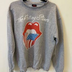Urban Outfitters Grey Rolling Stones Crewneck